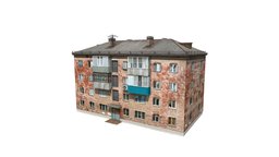 Four-storey Residential Building exterior, residential, store, russian, russia, outdoor, four, denlog, house, building, noai