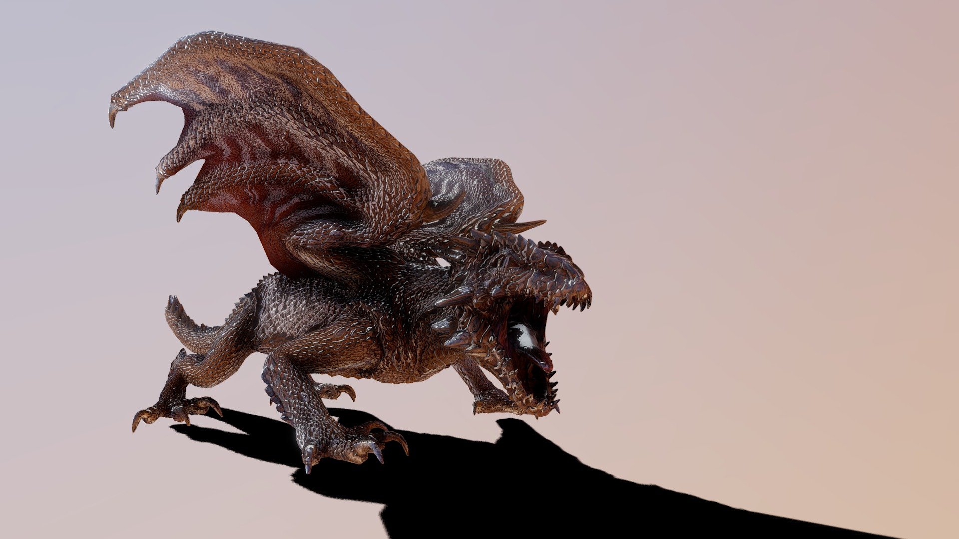 A dragon that lives in the desert so this dragon is a hybrid between a lizard and a dragon cool right 3d model