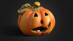 Ceramic Halloween Pumpkin skeleton, carving, character, photogrammetry, lowpoly, witch, low, poly, 3dscan, creature, monster, ghost, halloween, horror