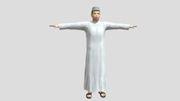 Arab Male islam, muslim, white, people, figure, arabic, dress, arab, turban, saudi, businessmen, headscarf, maya, 3d, human, male, , person, thawb