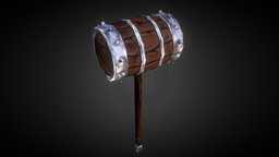 Barrel Hammer barrel, hammer, substancepainter, substance, weapon, handpainted, blender, lowpoly, fantasy