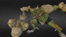 Buto Ijo giant, indonesia, folklore, lowpoly, gameart