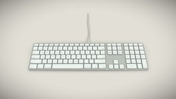 Apple Keyboard MB110 computer, pc, key, board, desktop, keypad, low-poly, 3d, low, poly, model, digital, keyboard