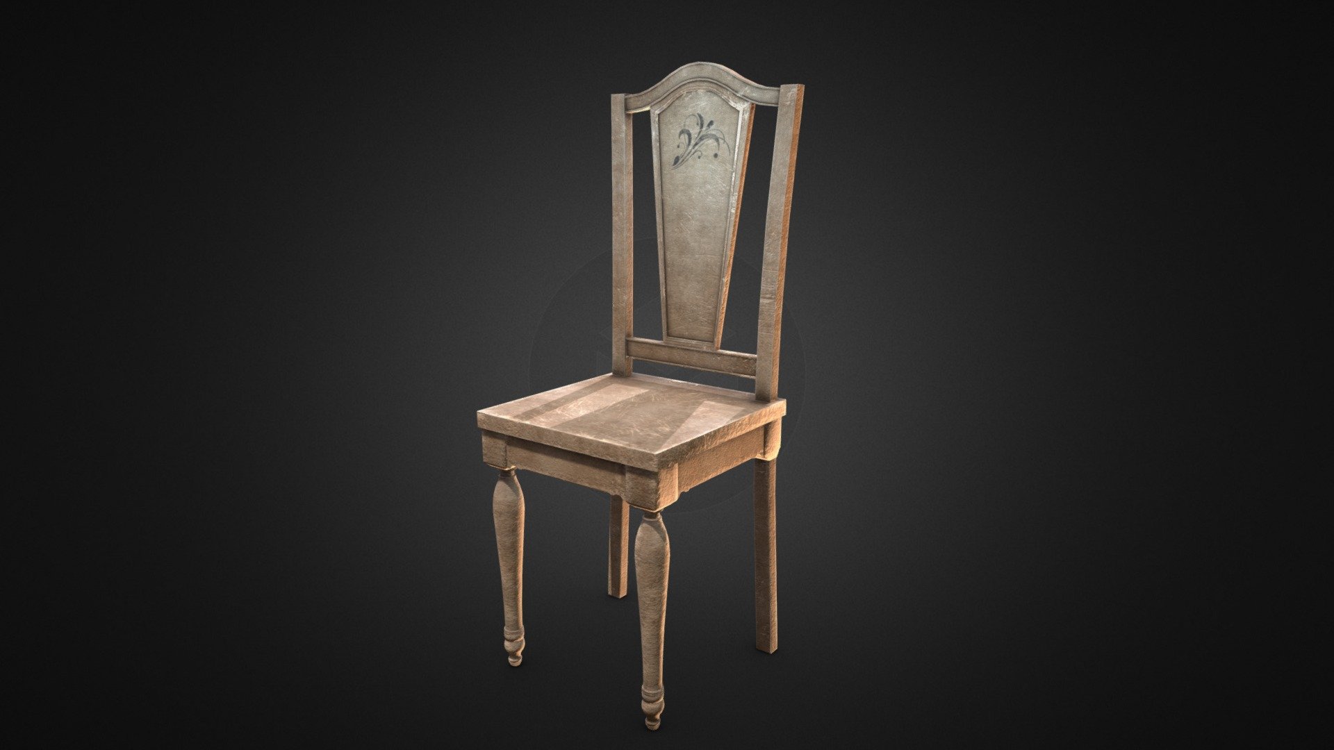 This is a model of an old chair made for old environments with wooden decorations and weary objects - Old Chair 3D Model - 3D model by IPfuentes 3d model