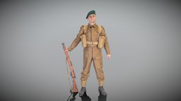 Soldier with gun 397 3dscanner, armor, archviz, scanning, assault, ww2, soldier, people, army, british, guard, sand, reconstruction, vr, infantry, young, 3dscanning, midpoly, combat, realistic, uniform, 1940s, realitycapture, character, lowpoly, scan, 3dscan, man, military, human, war, highpoly, deep3dstudio, britisharmy, noai