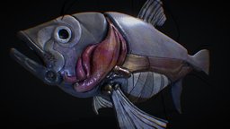 Model inspired by concept of Eric Lacombe fish, eric, lacombe, 3dsmax, substance-painter, zbrush