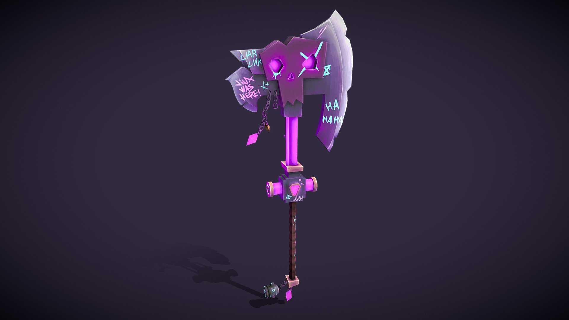 I 3D modeled this low poy Arcane style axe and handpainted it in the Arcane style 3d model