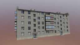 Brick tenement type 1-447C-36 soviet, housing, russia, architecture