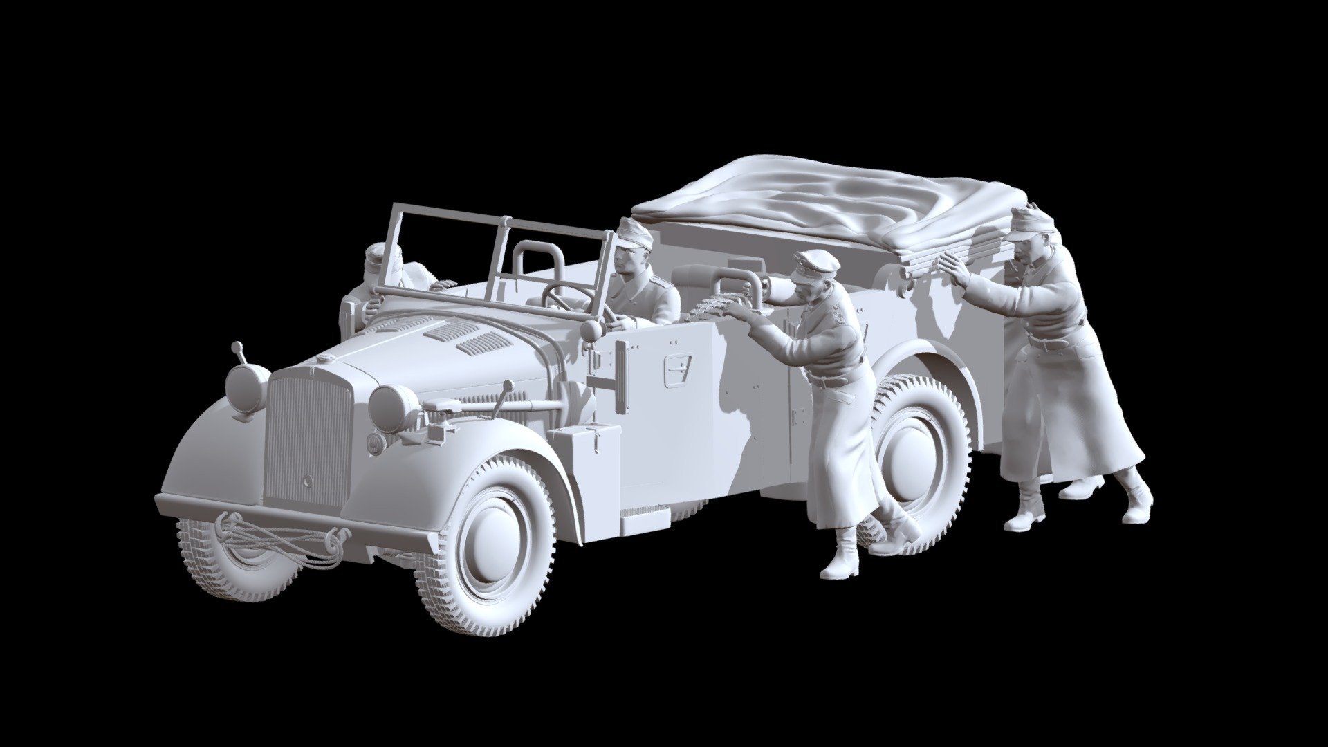 The format is STL,3dsmaxh, obj. Model for printing on a 3d printer. scale 16 - horch 901 and general Rommel - Buy Royalty Free 3D model by explorertit36@gmail.com (@paydi) 3d model