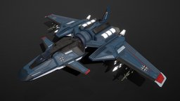 Scifi Fighter SUI45 fighter, starship, spacecraft, interceptor, aircraft, jet, game-ready, pbs, superiority, msgdi, pbr, lowpoly, scifi, air, ship, space, spaceship, noai