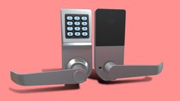 Metallic Digital Door Lock low-poly