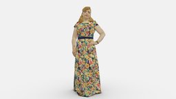 Flower Dress 0623 style, flower, people, fashion, clothes, dress, miniatures, realistic, woman, character, 3dprint, model