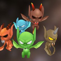 3D Creature : Bat Pack rpg, bat, game, mobile, monster