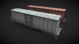 Railway Boxcar train, rail, railroad, wagon, railway, cargo, freight, boxcar, railcar, vehicle