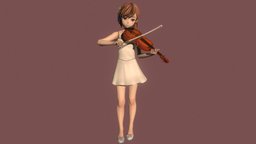 Misaka Mikoto 02 violin, teenage, posed, dress, teen, uniform, woman, misaka, schoolgirl, musical-instrument, shortpants, anime-girl, pajamas, misaka-mikoto, a-certain-scientific-railgun, a-certain-magical-index, girl, anime