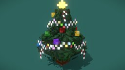 Little xmas tree ❆ tree, lights, xmas, christmas, candy, candycane, blockbench, xmas-tree, minecraft, decoration