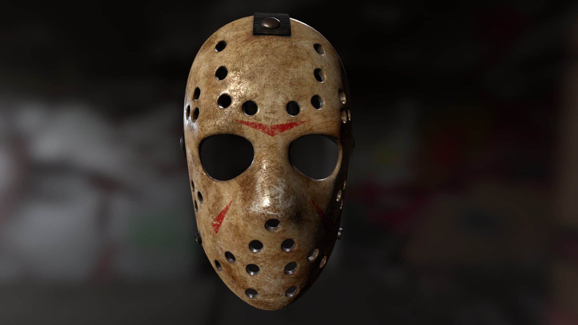 Jason's hockey mask from the movie Friday the 13th.

Model &amp; Bake: Corvalho

Textures &amp; Shaders: Rafaël De Jongh - Friday the 13th hockey mask - 3D model by rafaeldejongh 3d model