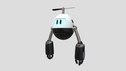 Zeb droid, floating, helper, hovering, jared, assistant, cartoon, robot