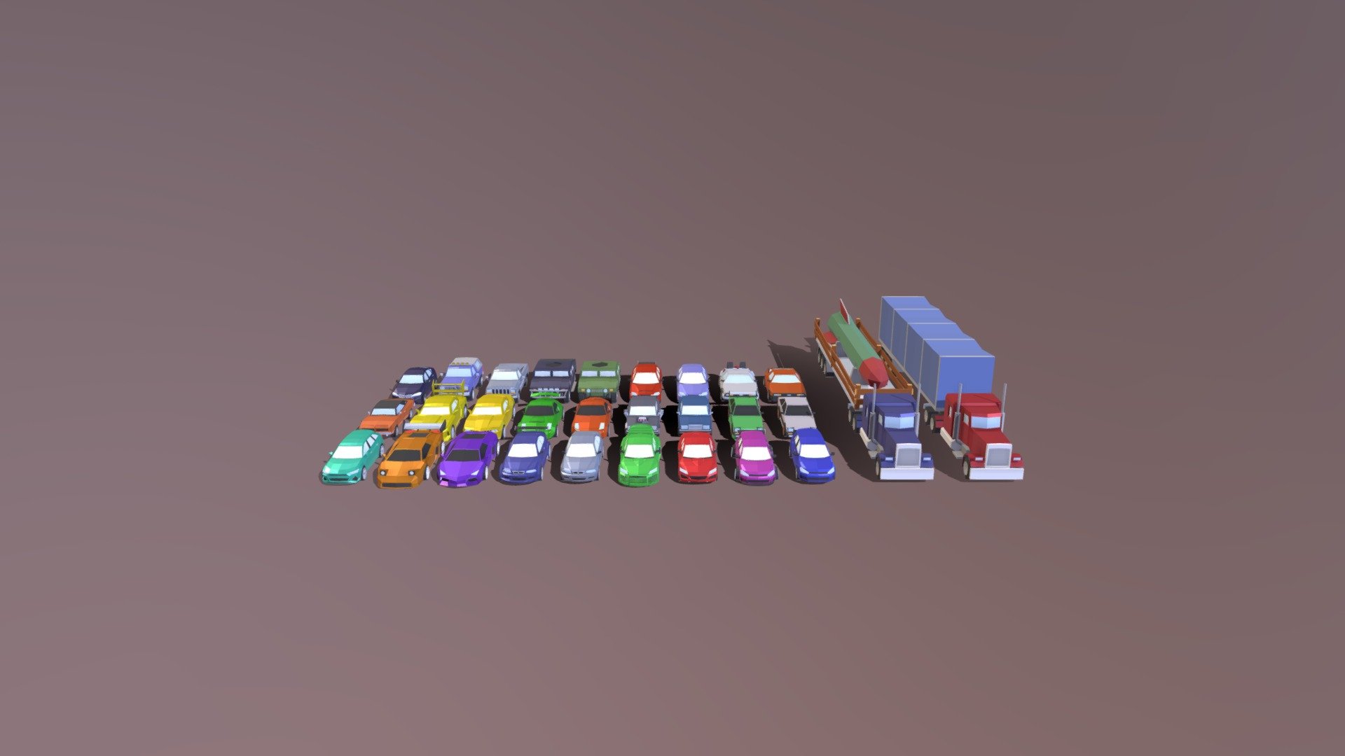 This is Low poly cars pack for unity3d 3d model