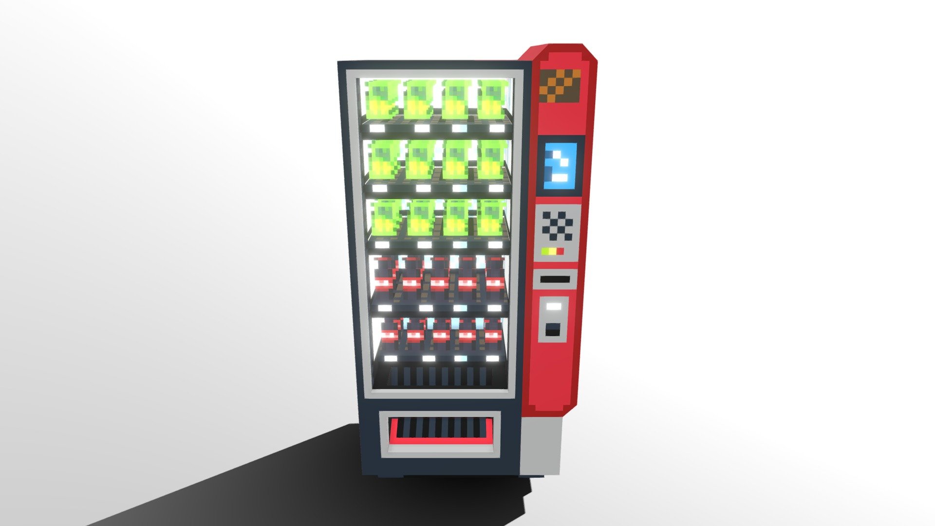 A low poly, pixel art style vending machine. Feel free to buy a coik, only 79￠ - Low Poly Vending Machine - 3D model by Ben Boardman (@aquantumsingularity) 3d model