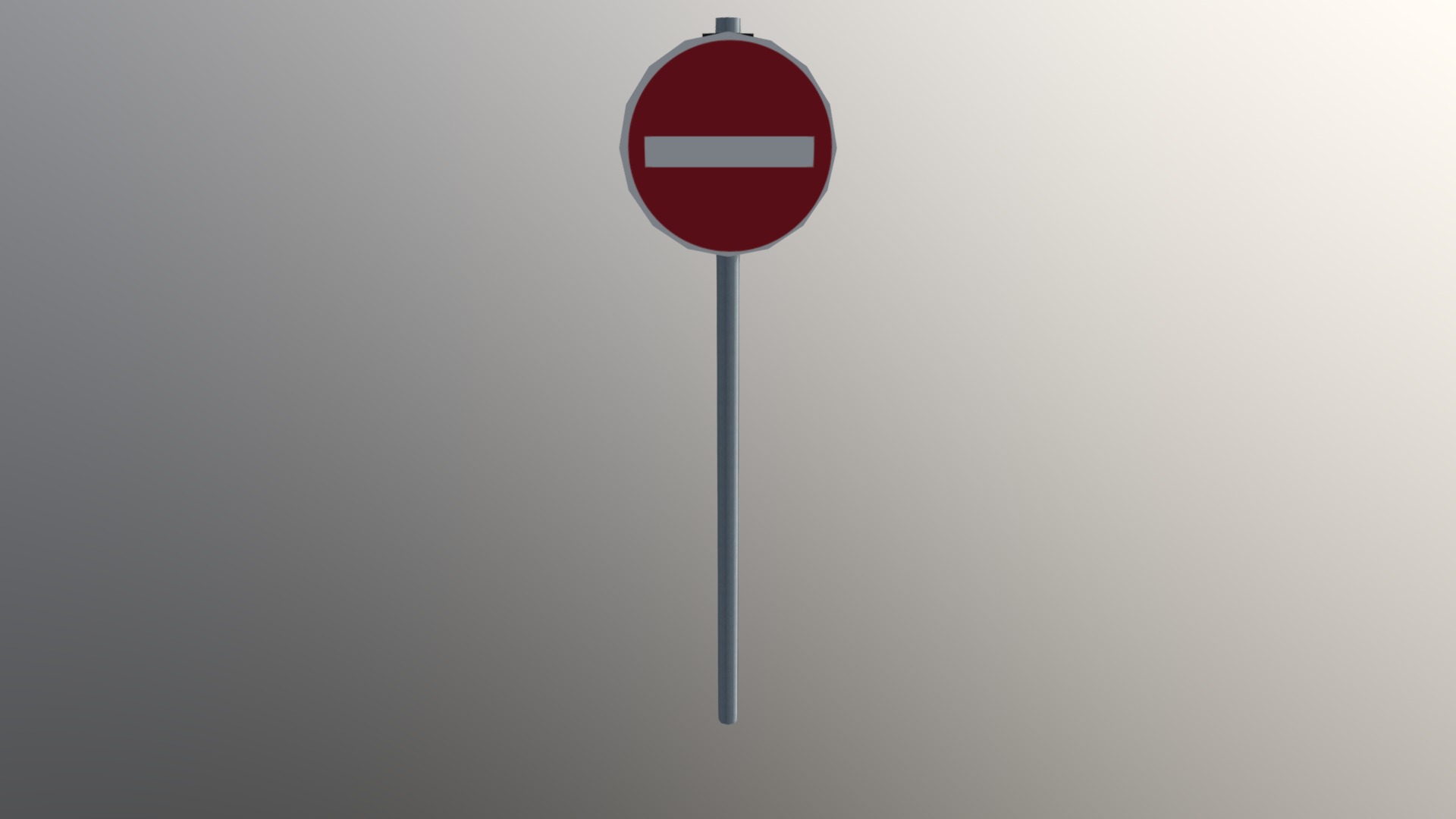 Roadsign Prohibitory No Entry - 3D model by Pieter "Stickie" De Stickere (@Stickie) 3d model