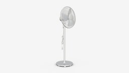 Floor Fan White ventilator, wind, white, fan, safe, electrical, appliance, propeller, conditioning, ventilation, cooling, 3d, cool, pbr, air, home, plastic, electric