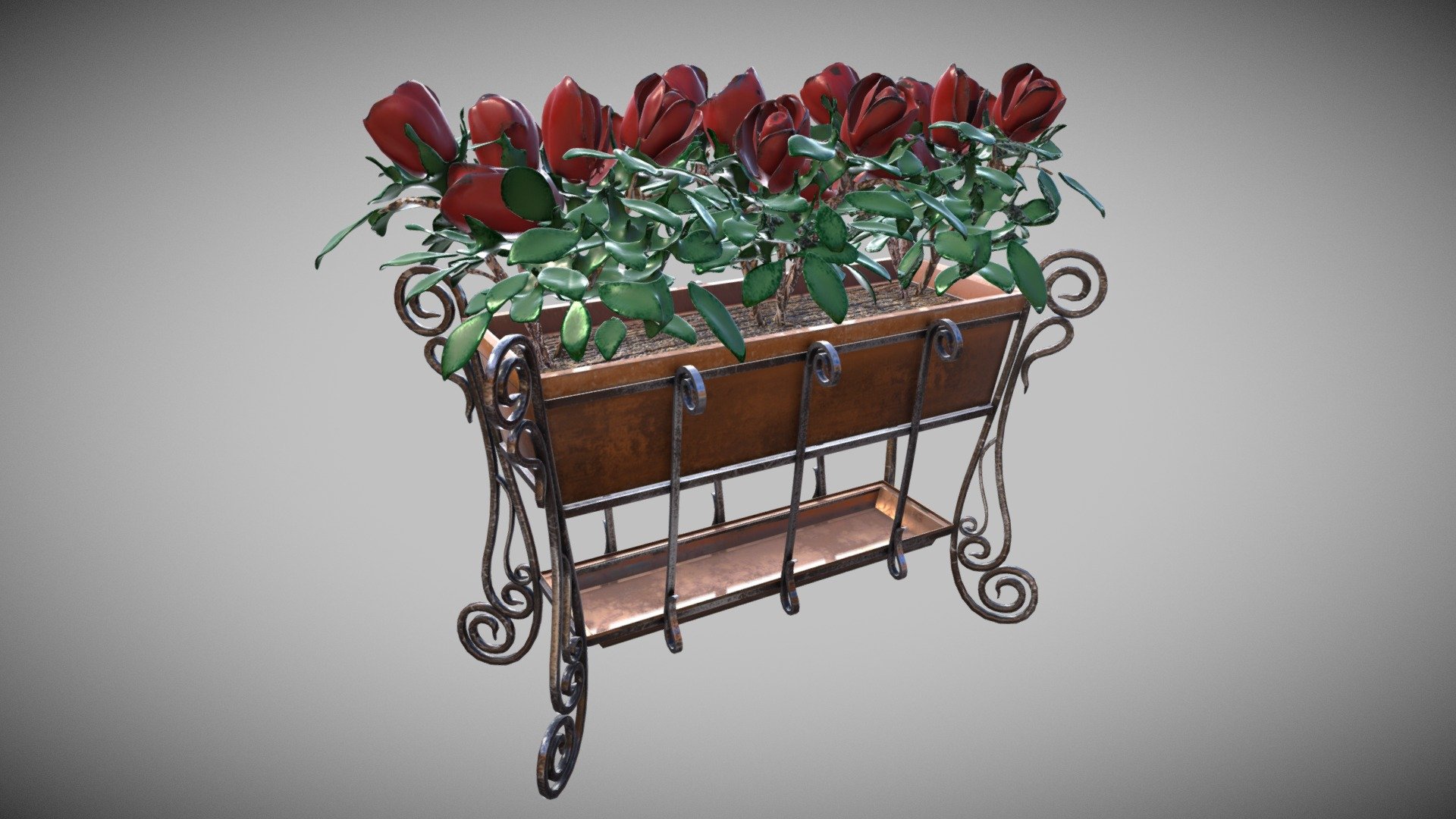 PBR Specular/Glossiness - One Object is One Material 2k - Rose Garden Set - Square Support - Buy Royalty Free 3D model by Francesco Coldesina (@topfrank2013) 3d model