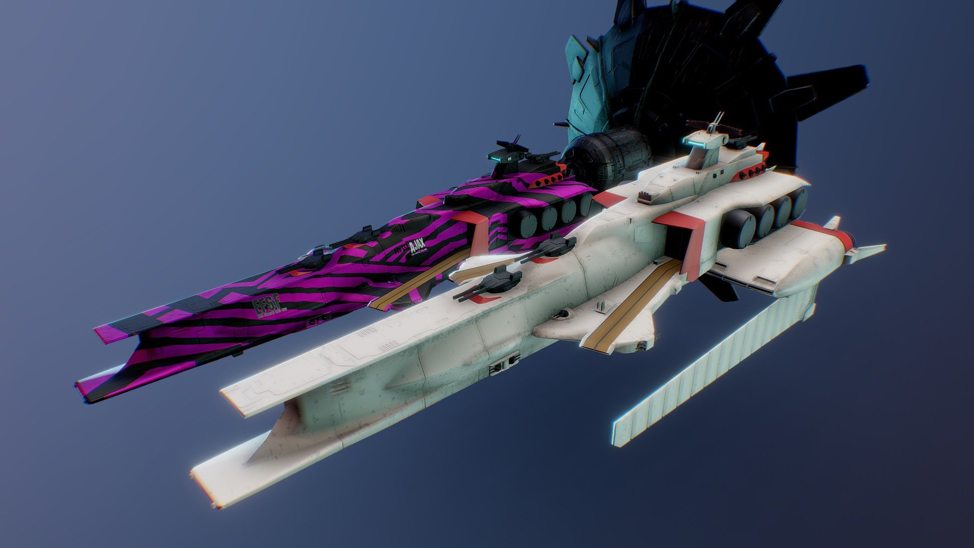 I’m making a derivative work of Gundam. They appear as enemy side.


Youtube https://www.youtube.com/watch?v=FE0yAd1etkc


Behance https://www.behance.net/gallery/35696277/_ - Mobile BattleShip "AJAX" and "Ra Cailum" - 3D model by iracco (@auxiliarius) 3d model