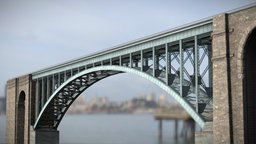 NYC, The High Bridge new, historical, brooklyn, landmark, washington, arch, york, ready, realistic, bronx, game, pbr, low, poly, bridge