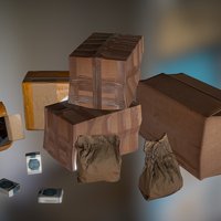 Cardboard Boxes Set3 3d-scan, boxes, paper, cardboard, pizza, box, game-ready, cigarettes, retopologized, photo-realistic, photo-scan, photogrammetry