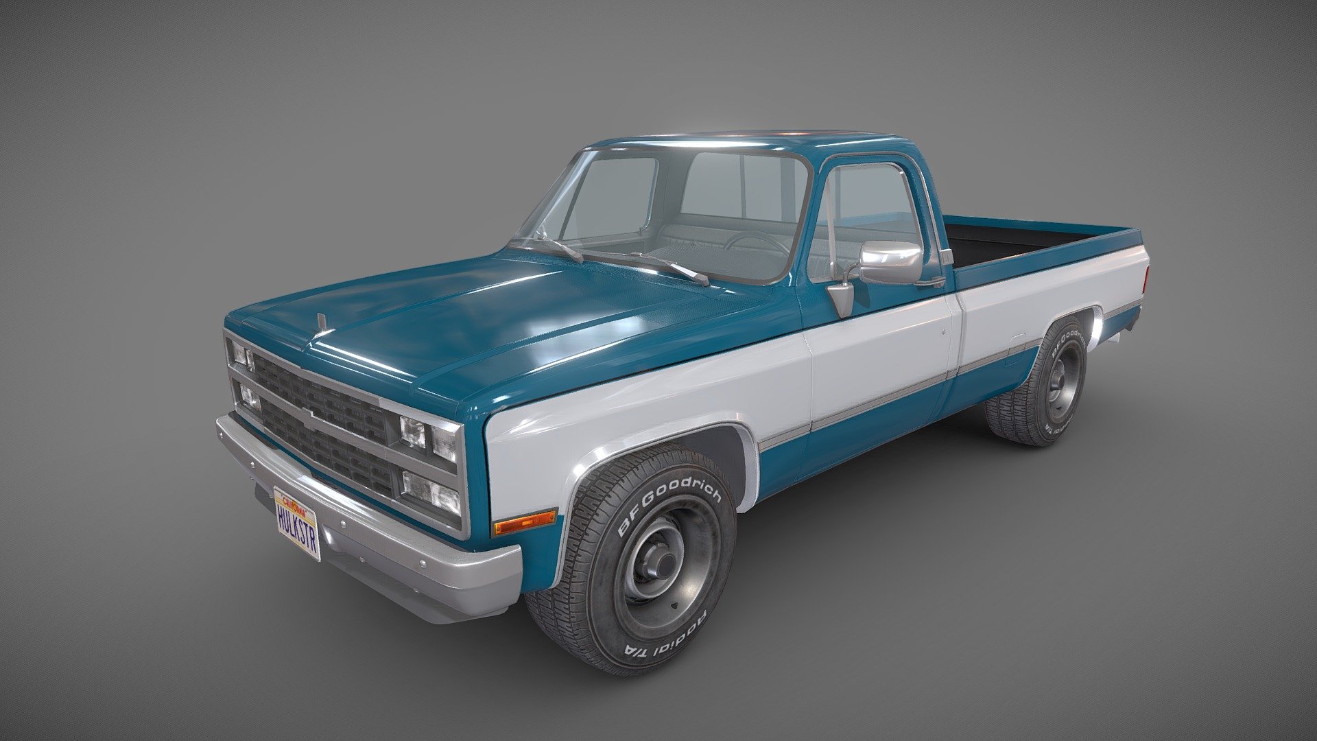 American generic pickup game ready model with clean topology.

high accuracy exterior model
low poly interior
high detailed factoty wheels, with PBR maps - American generic pickup - Buy Royalty Free 3D model by Veaceslav Condraciuc (@FLED) 3d model