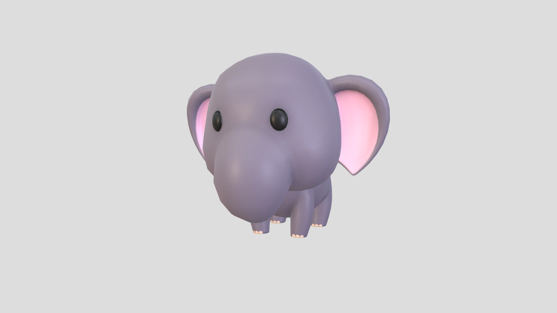 Elephant character 3d model.      
    


File Format      
 
- 3ds max 2021  
 
- FBX  
 
- OBJ  
    


Clean topology    

No Rig                          

Non-overlapping unwrapped UVs        
 


PNG texture               

2048x2048                


- Base Color                        

- Normal                            

- Roughness                         



2,642 polygons                          

2,682 vertexs                          
 - Character052 Elephant - Buy Royalty Free 3D model by BaluCG 3d model