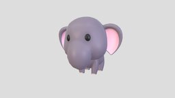 Character052 Elephant elephant, toon, cute, little, baby, toy, africa, mascot, mammal, big, zoo, safari, character, cartoon, animal, noai