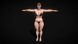 Fitness Muscular Woman ( Rigged ) chick, muscle, muscles, unreal, fitness, posed, t-pose, woman, fit, beautiful, muscular, bikini, swimsuit, unrealengine, bodybuilder, pedestrian, swimmer, gorgeous, beautiful-girl, bikini-girl, facial-rig, facial-expressions, beautiful_face, character, unity, unity3d, girl, gameasset, gameready, person, gamereadycharacter