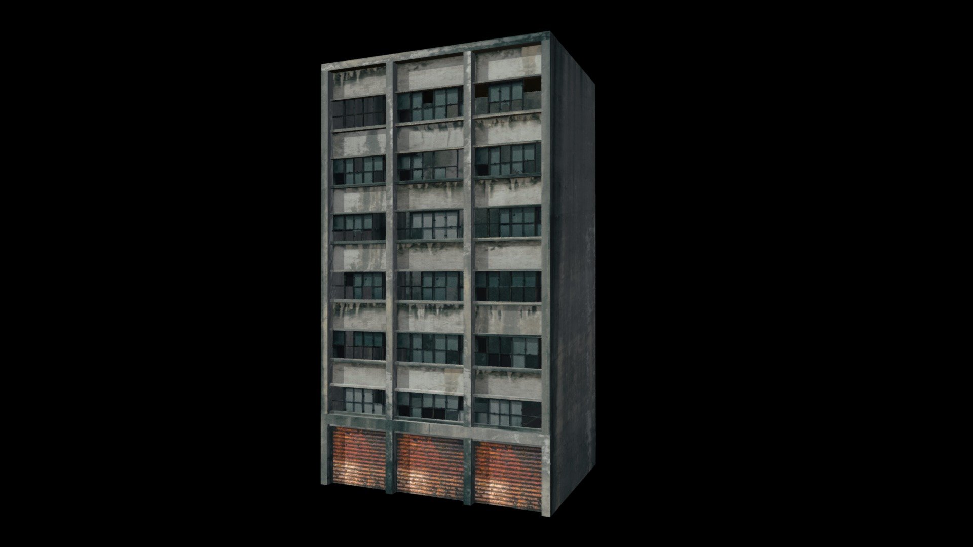 An abandoned building for your city decoration. If you liked it comment below for more models :) - Abandoned building - Download Free 3D model by Federico Paredes (@EmilioPa) 3d model