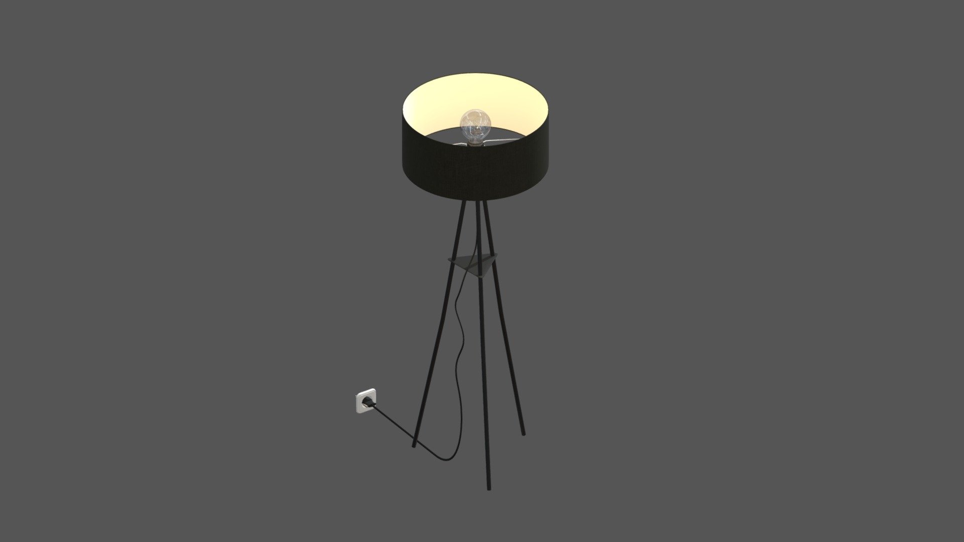I modeled a modern floor lamp, I have standing in my living room. I added the electrical plug so it can be an easy set up for your project 3d model