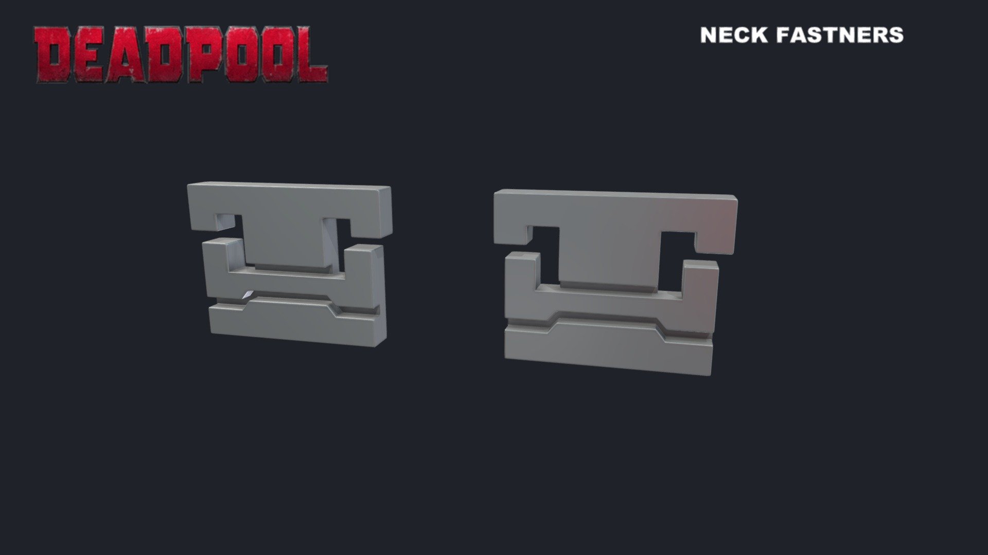 Deadpool Neck_buckles - 3D model by paulelderdesign 3d model