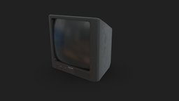 Lowpoly Old TV tv, retro, unreal, tube, monitor, antique, television, 80s, old, 90s, substancepainter, substance, game, 3d, pbr, lowpoly, horror, screen