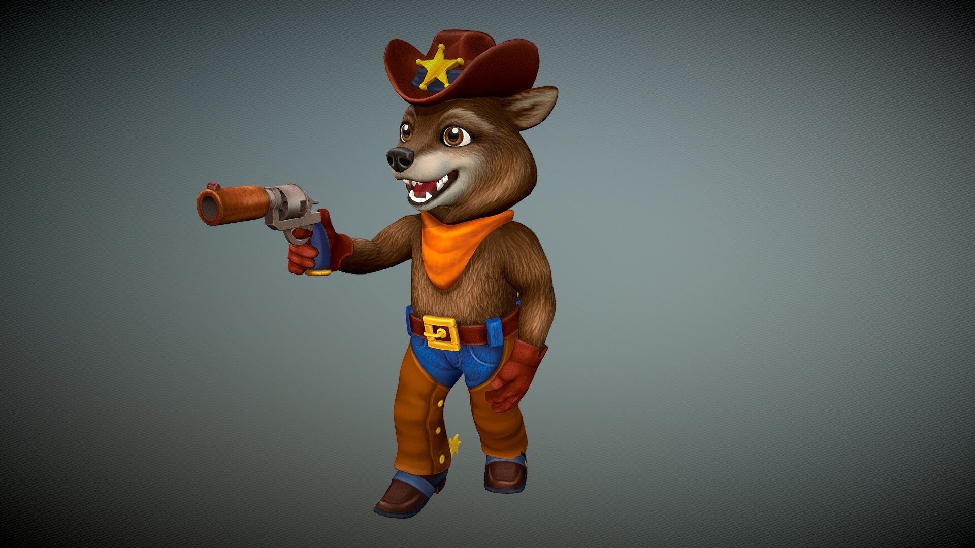 wolf cowboy in hand-paint technique in pose.
If you want to see more of my work https://www.artstation.com/tatyana_smirnova - Wolf  cowboy - 3D model by Nemiza 3d model