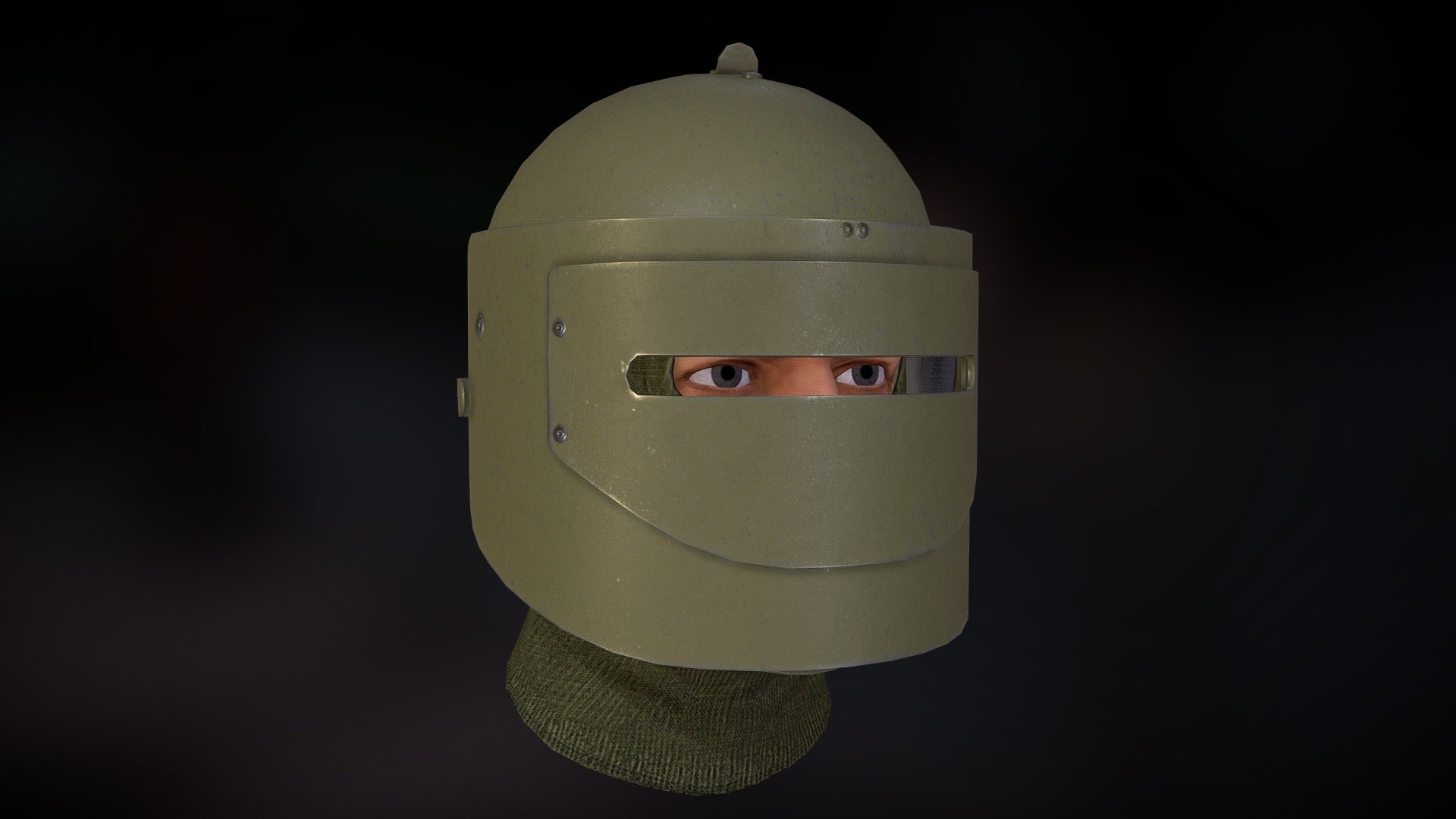 Lowpoly, 3d model with PBR textures.

In the 1990s, the special forces of the MVD and other units received the Mask-1 helmets as a replacement for the Sphere helmet.

This helmet model is modular. You can install two different types of steel visor or remove all modules - visor, harness, visor attachment and fixing parts.
A model of a human head in a balaclava is also supplied with the helmet model.




Helmet verts/tris count: 1344 / 2592

For more detailed information, there is a video presentation: https://youtu.be/1LiHxHwBHlc

Package contains: 
- File format: mb, max, fbx, blend, c4d. 
- Textures resolution: 4096x4096, PNG-Format (Color, Normal, Metallic, Roughness, AO). 7 skins available 3d model