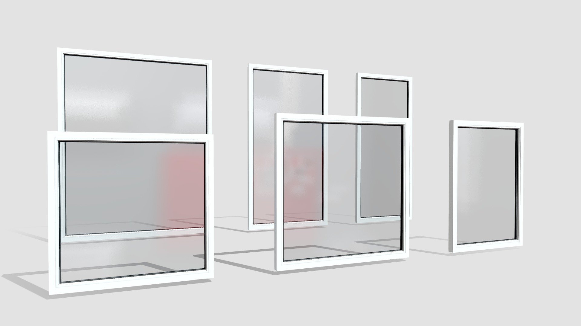 Realistic set of windows with high level of detail. A lot of meshed details. Materials are organized in very detailed way, it makes it easier for You to edit/change every part
of the window.

Topology of geometry:
    - 3D model is made in realistic size/real world 6 sizes: 
    1- (x:y:z) 100 x 6.2 x 140 cms
    2- (x:y:z) 140 x 6.2 x 140 cms
    3- (x:y:z) 120 x 6.2 x 120 cms
    4- (x:y:z) 100 x 6.2 x 230 cms
    5- (x:y:z) 120 x 6.2 x 230 cms
    6- (x:y:z) 180 x 6.2 x 140 cms


- forms and proportions of The 3D model
- the geometry of the model was created very neatly
- there are no many-sided polygons
- detailed enough for close-up renders
- apply the Smooth modifier with a parameter to get the desired level of detail

Materials and textures:


- textured in substance painter with PBR materials

Organization of scene:


- does not contain extraneous or hidden objects (lights, cameras, shapes etc.)
 - windows package 01.2 - 3D model by estorian 3d model