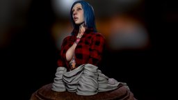 Riae sculpt, portrait, women, digital3d, character, girl, game, 3d, model, anime, suicidegirl