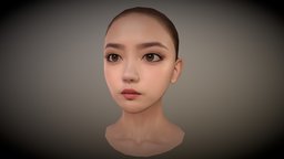 Lowpoly Female Head "J" face, japan, people, women, fbx, head, womens, low-poly-blender, character, girl, blender, art, lowpoly, man, female, digital, human, japanese