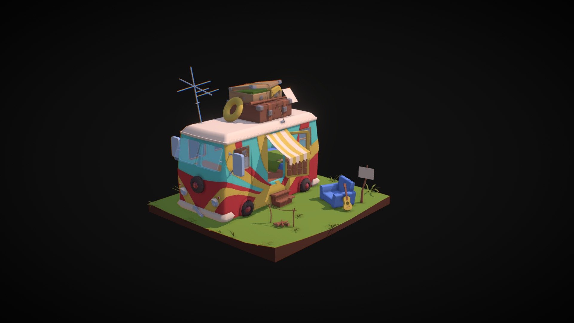 The Camp of the Hippies - 3D model by iMoonfriend (@aidos200191) 3d model