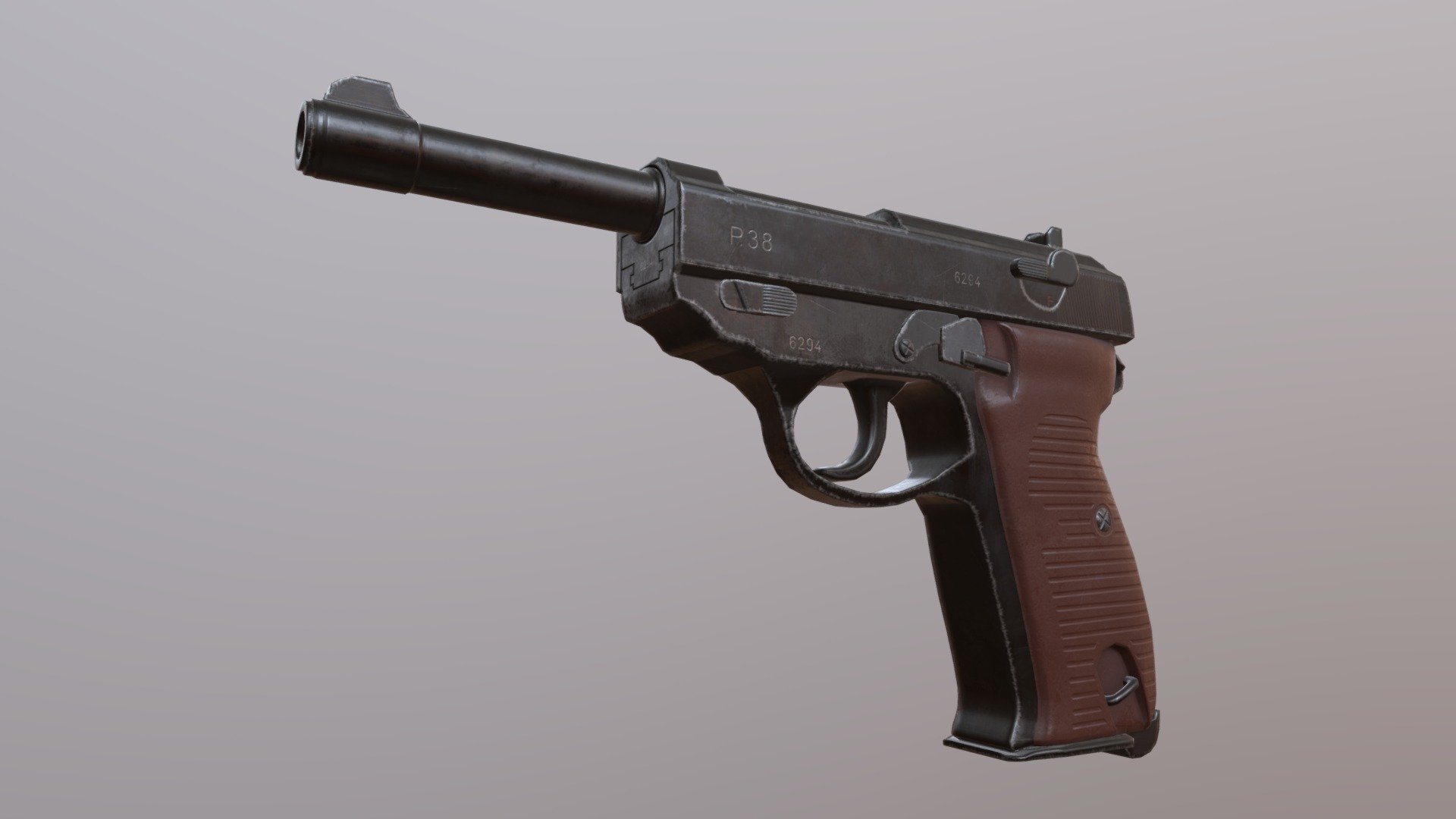 A high quality realistic PBR-textured WW2-era Walther P38 pistol. Modelled in Maya, textured with Photoshop and Substance Painter. Texture includes diffuse, roughness, normal and metallic.

Well-suited to any 3D game including WW2, FPS, adventure and more 3d model