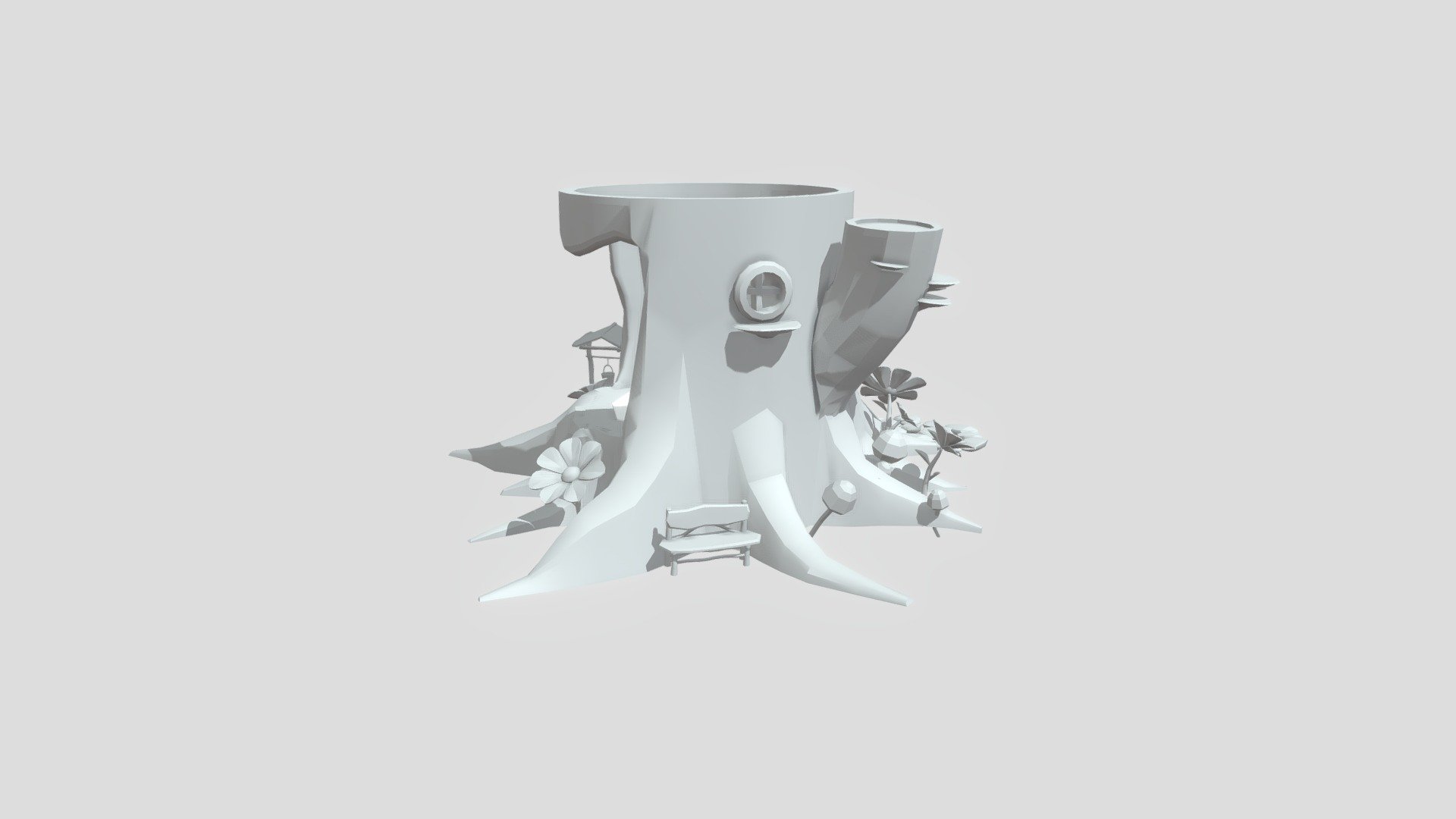 Modeled in Maya - Fairy House - 3D model by luahart 3d model