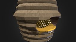 Hive bee, honeycomb, hive, substance_painter, inktober, substance, blender, substance-painter, 3dinktober2019, 3dinktober2019-pattern, bee_hive