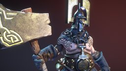 Ragnarok Berserk (GGAC) hammer, warrior, scandinavian, normalmap, berserk, ragnarok, game, gameart, gameasset, magic