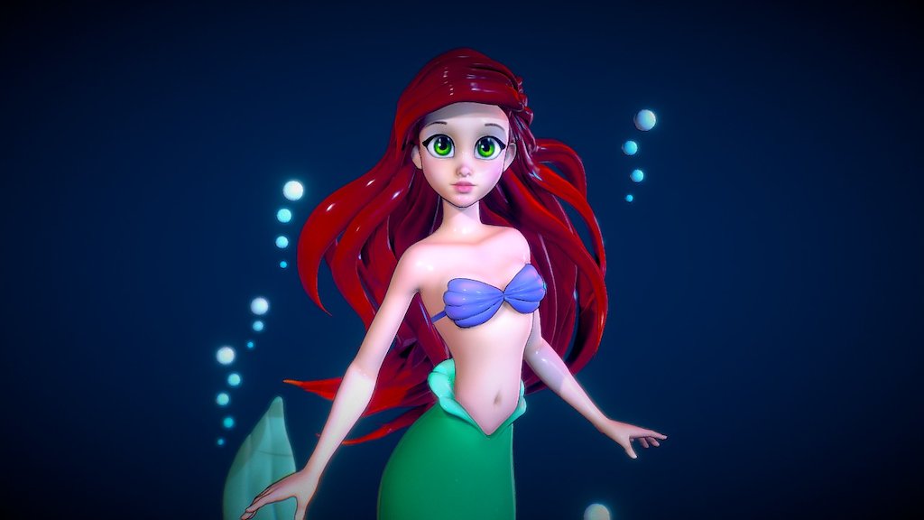 For Sculpting Challenge: Cartoon Characters! #CartoonChallenge2017
Little mermaid Ariel
https://www.artstation.com/artwork/1oDZ8
 - Ariel - 3D model by he77ga 3d model