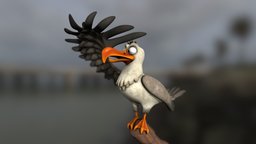 the sentinel seagull toon, birds, animals, seagull